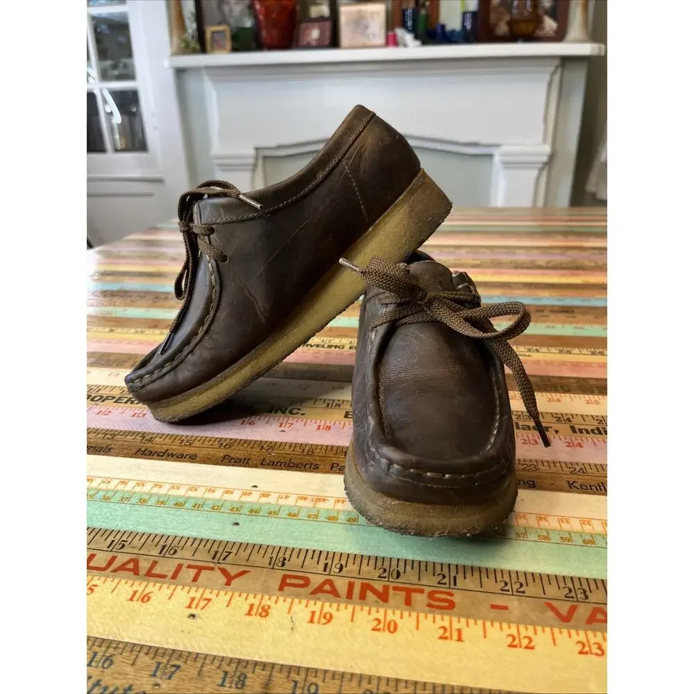 Clarks Originals Wallabee Shoes Brown Leather Women US 6 EU 36 Classic